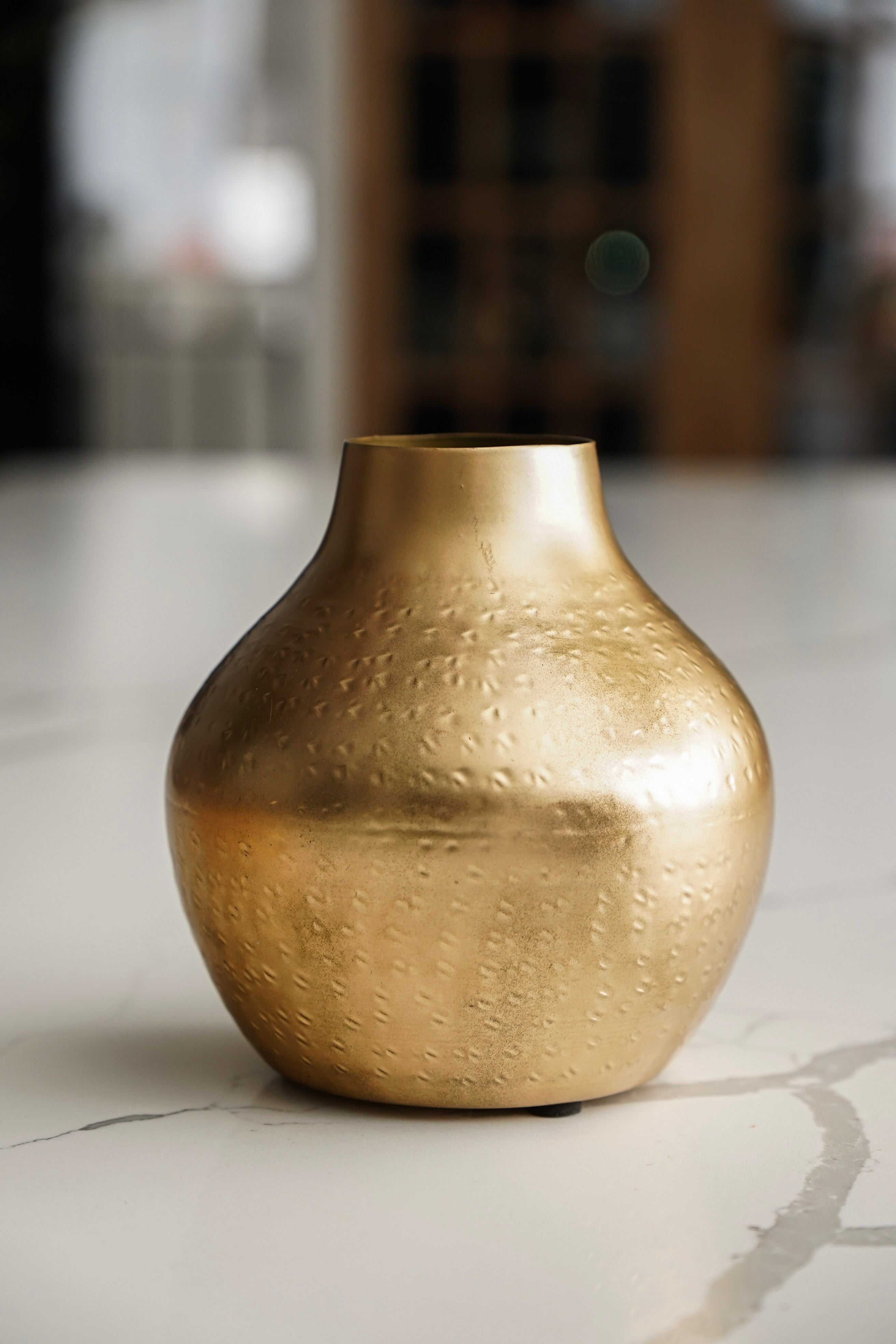 Gold Hammered Vase