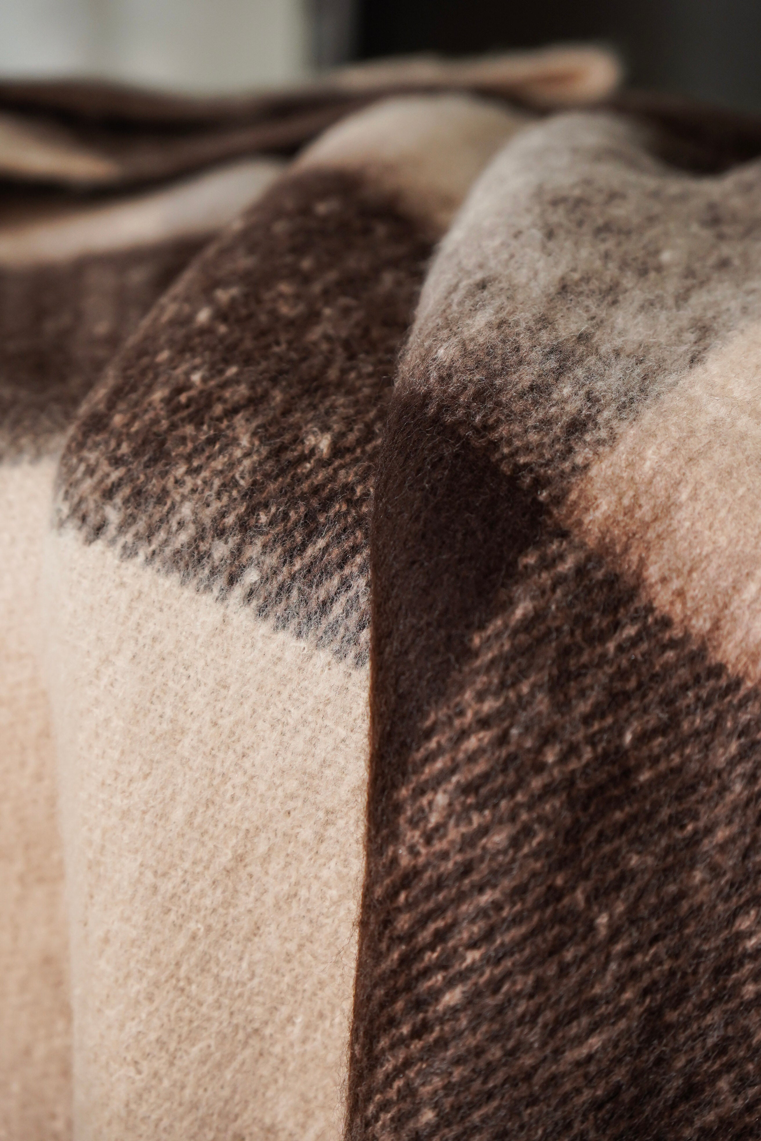 Brown Checkered Throw