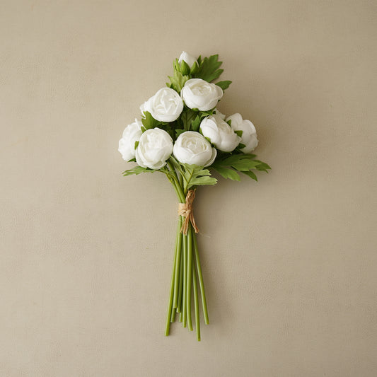 Real Touch Ranunculus Bunch | White