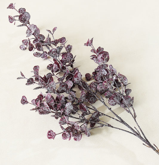 Plum Eucalyptus Stem | Whitewashed Faux Fall Floral Branch