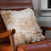 Cream & Tan Faux Fur Pillow | 18"