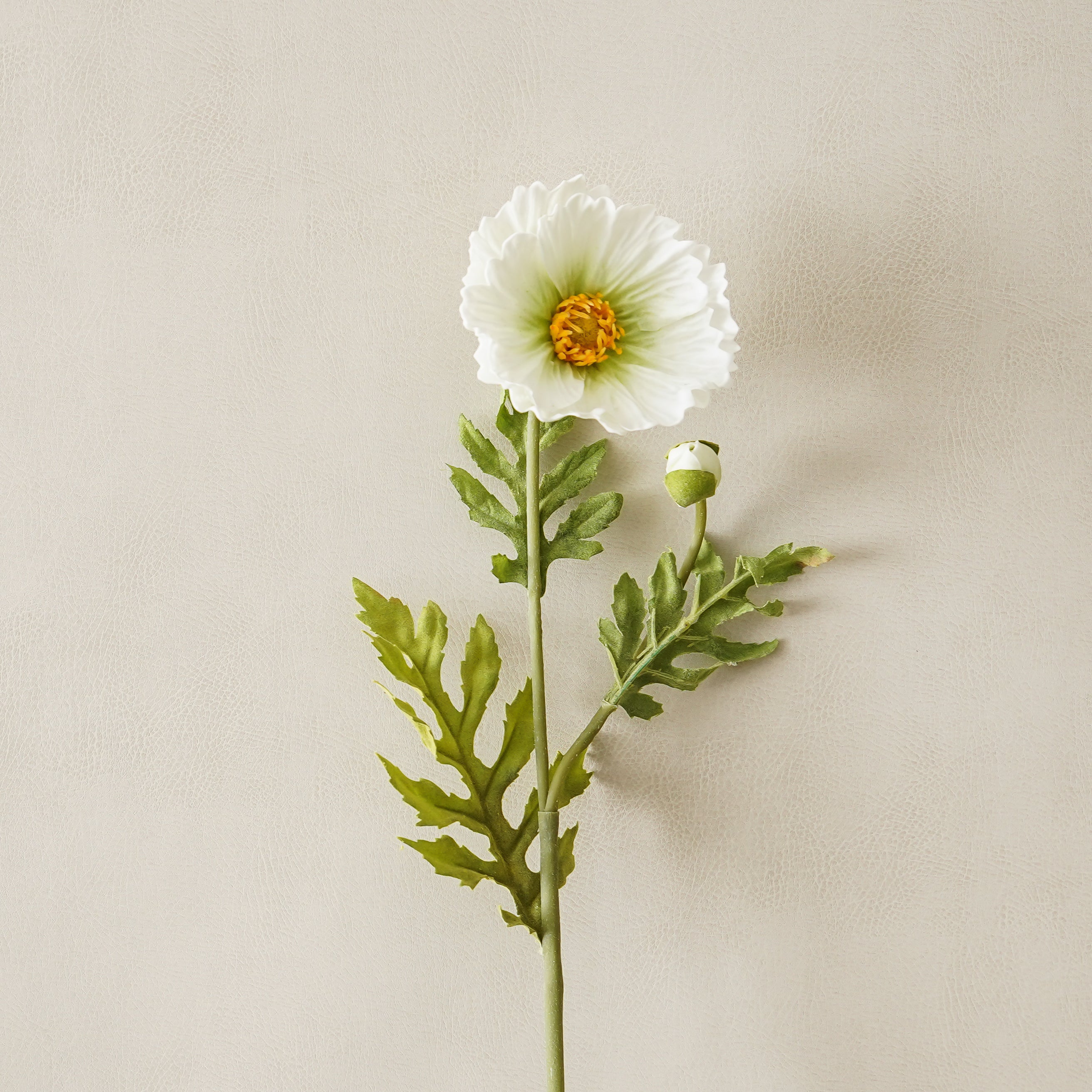 Real Touch Poppy Stem | White
