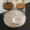 Glass Jar with Wood Lid | Large