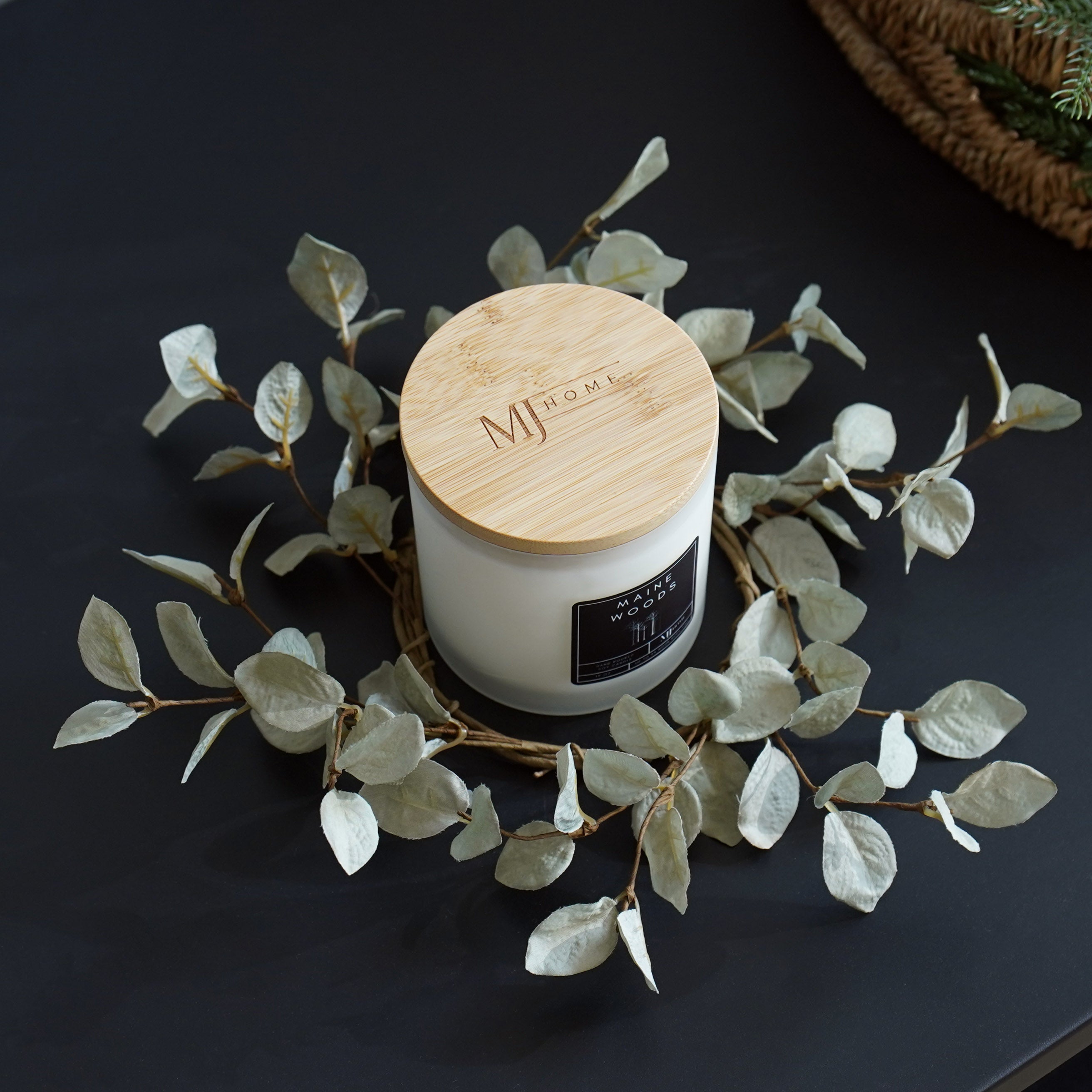 Light Green Eucalyptus Candle Ring | Small