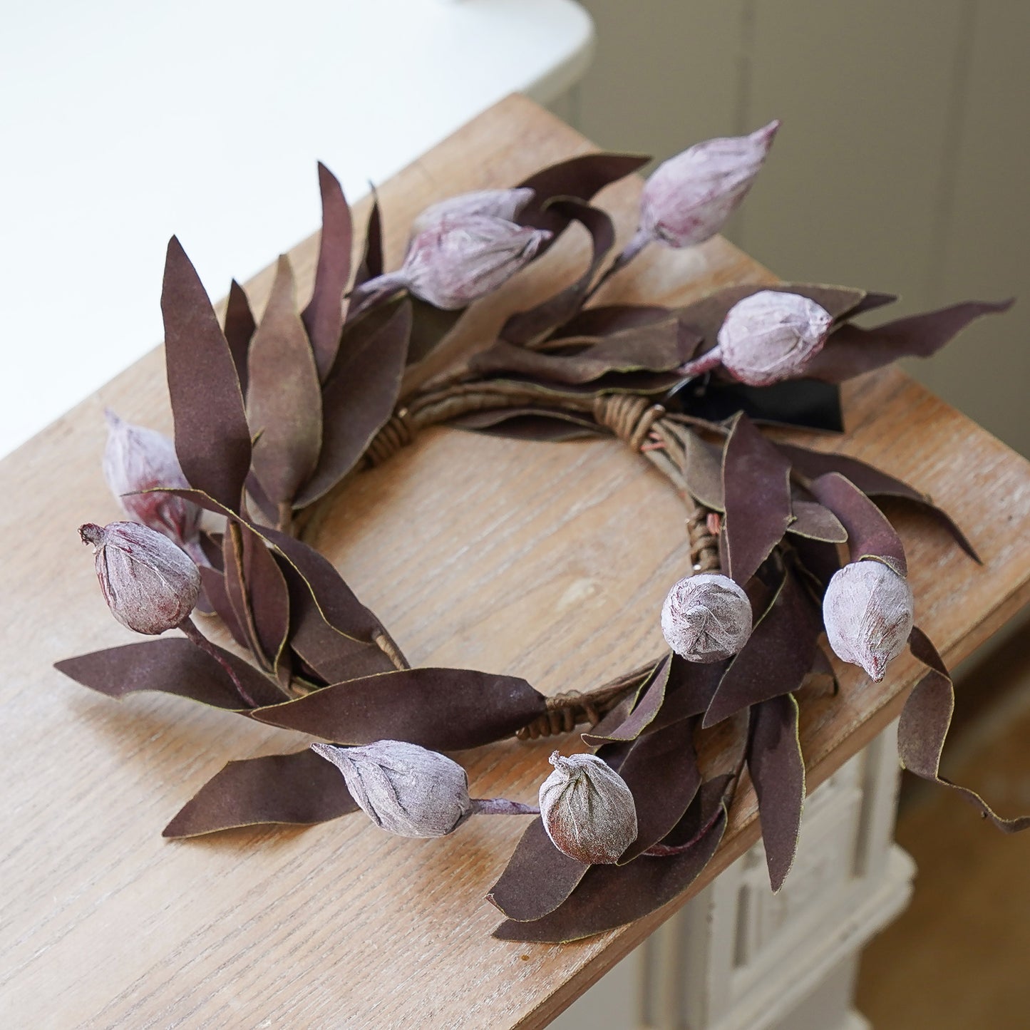 Burgundy Sleepy Catchfly Candle Ring | Small