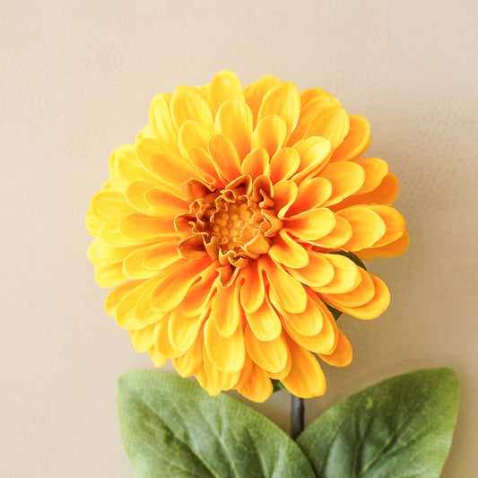 Real Touch Zinnia Bloom | Yellow