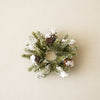 Snowy Mini Pinecone Candle Ring | Taper Candle Accessory