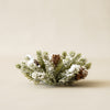 Snowy Mini Pinecone Candle Ring | Taper Candle Accessory