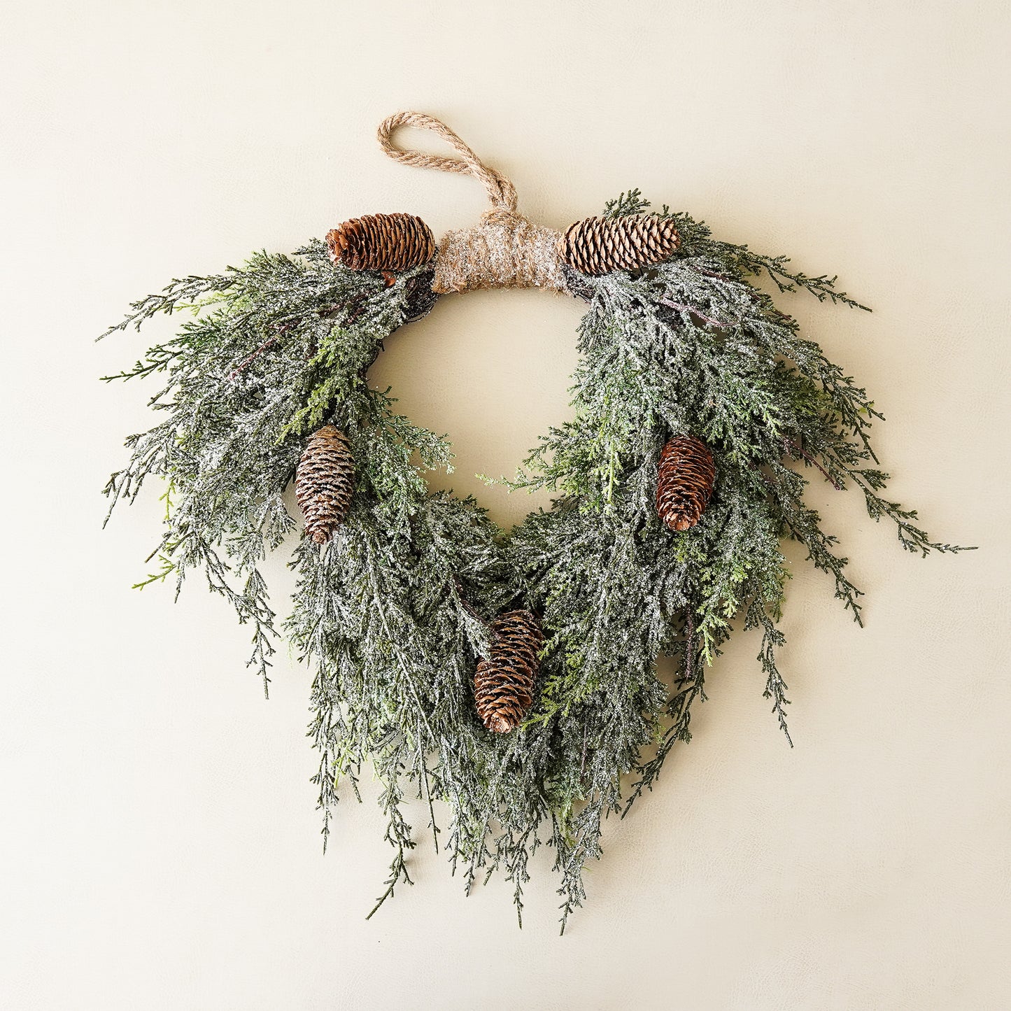 Silver Glitter Cedar Small Wreath