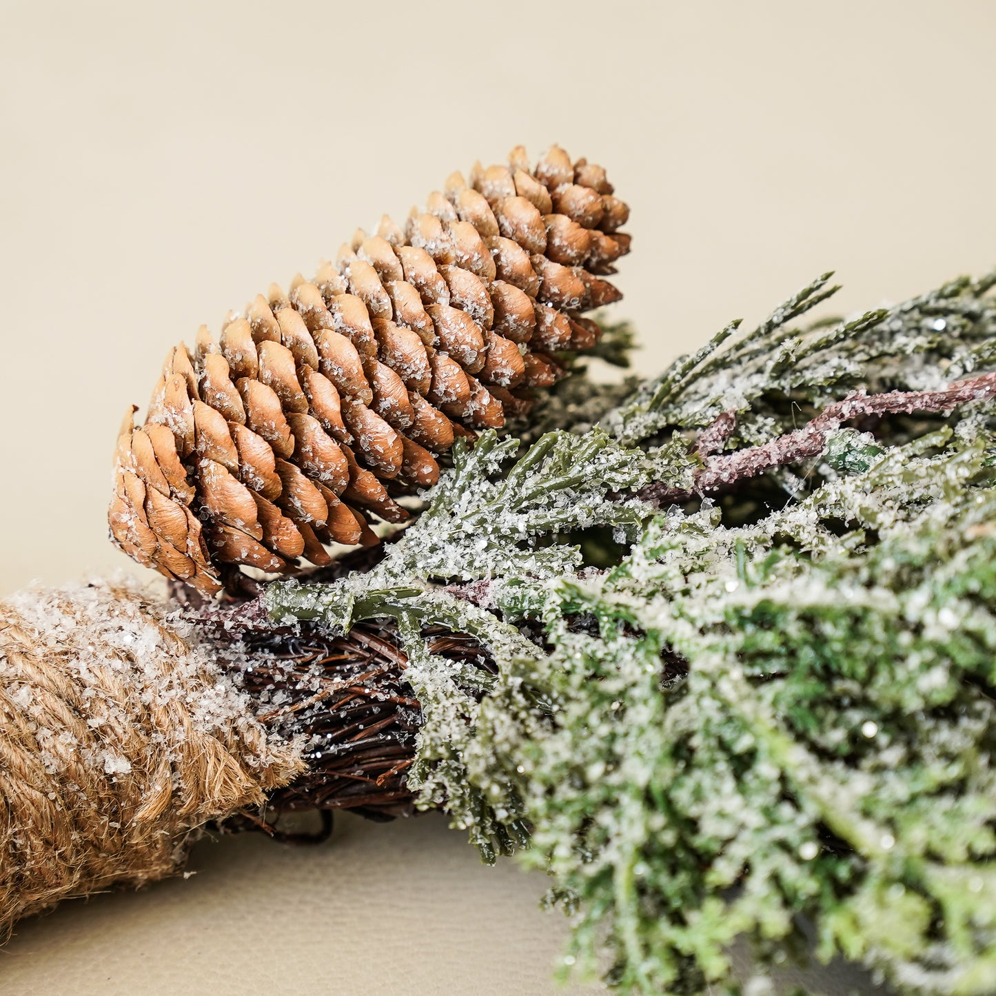 Silver Glitter Cedar Small Wreath