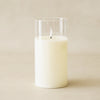 Ivory Flameless Glass Pillar | 4"x8"