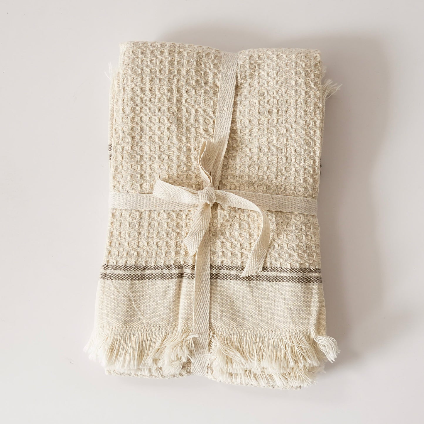 Natural Stripe Towels | Set of 2