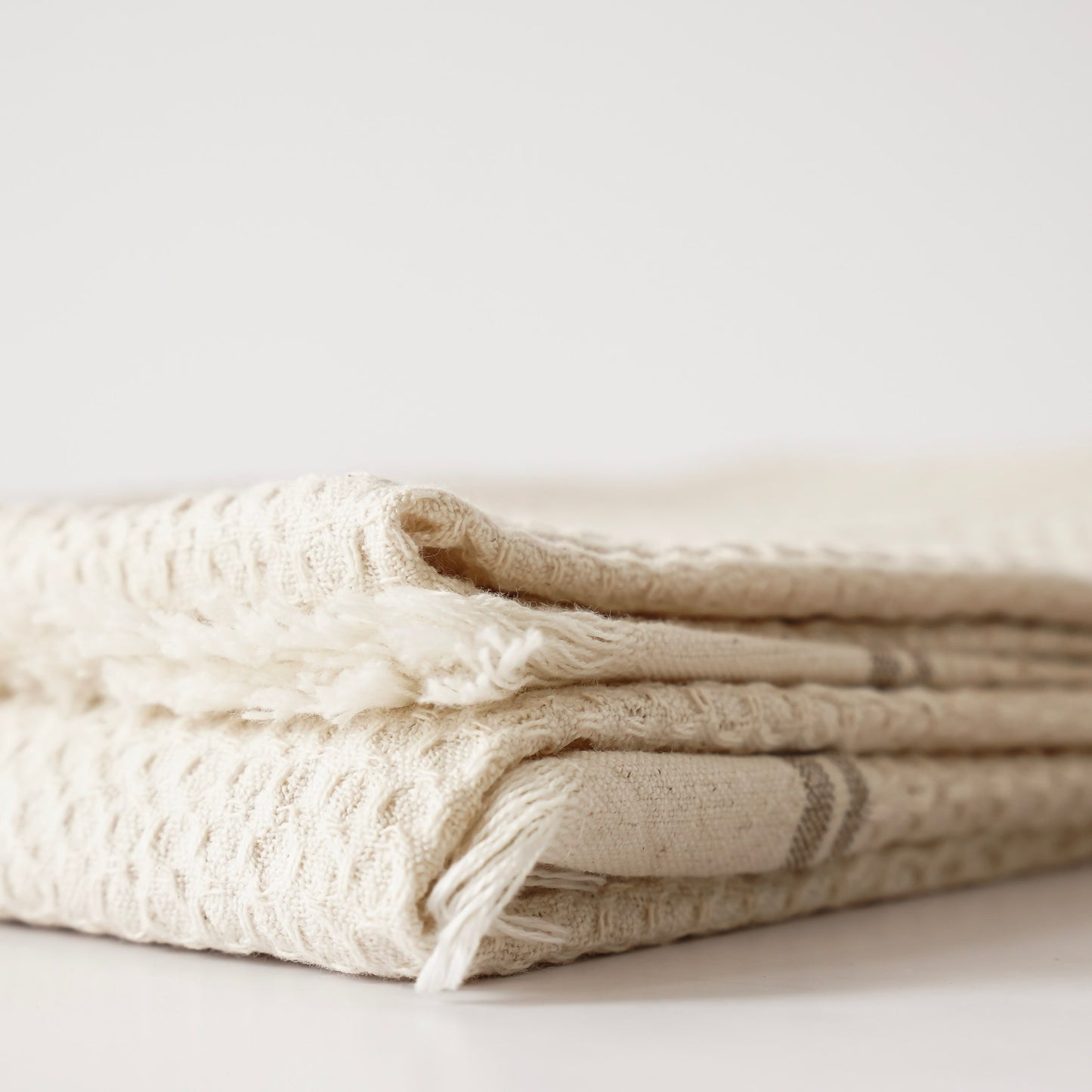 Natural Stripe Towels | Set of 2