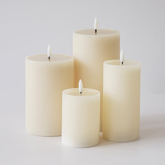 Textured Ivory Melting Effect Flameless Candle