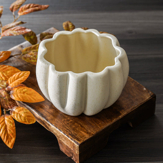 Warm White Pumpkin Pot