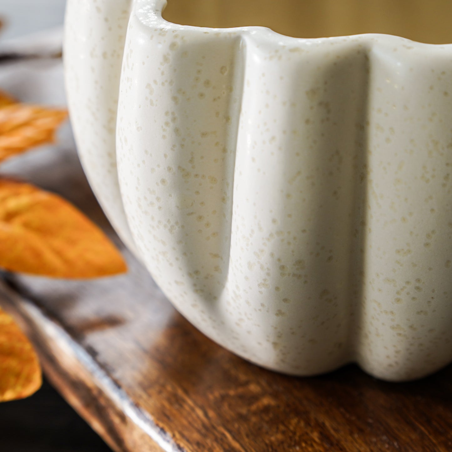 Warm White Pumpkin Pot