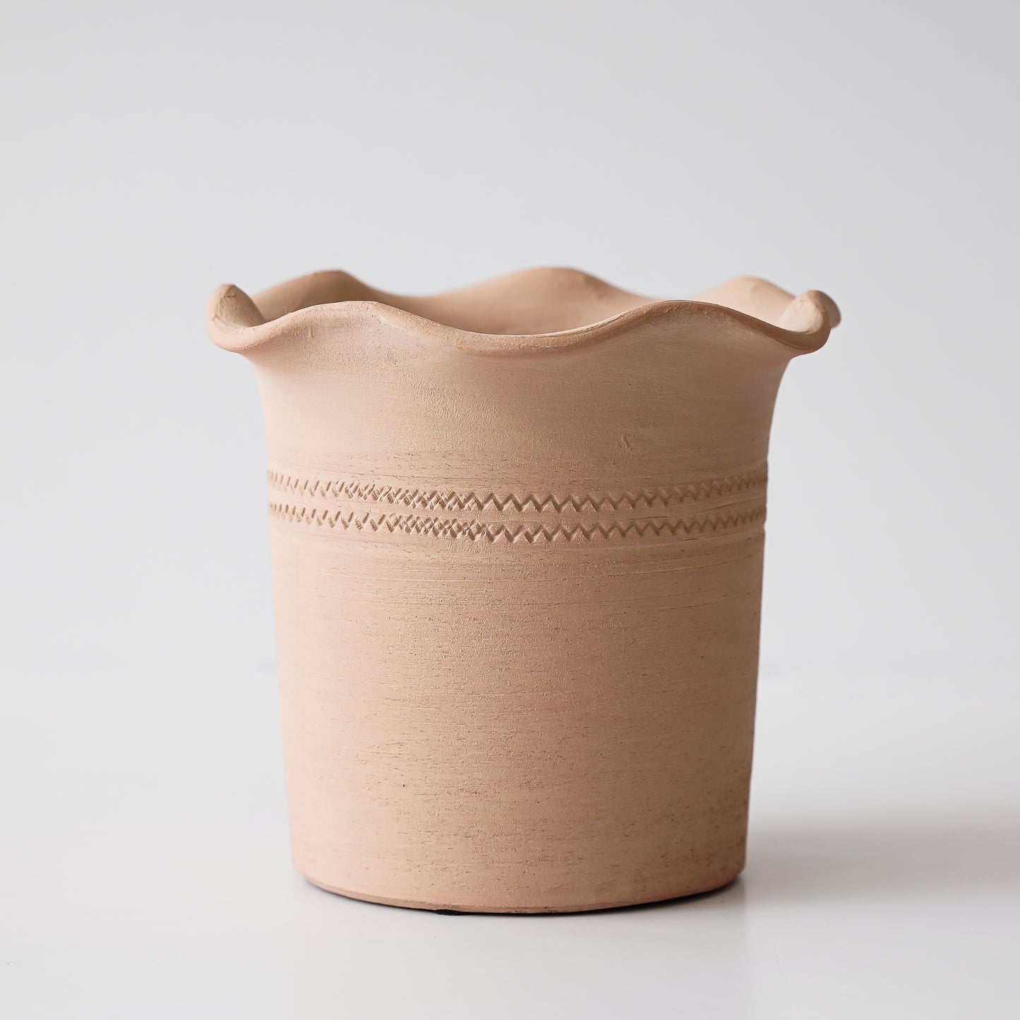 Terra Cotta Ruffle Planter | Small