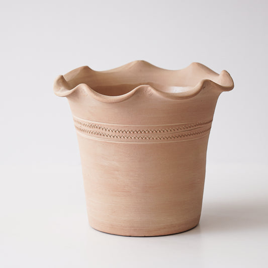 Terra Cotta Ruffle Planter | Large