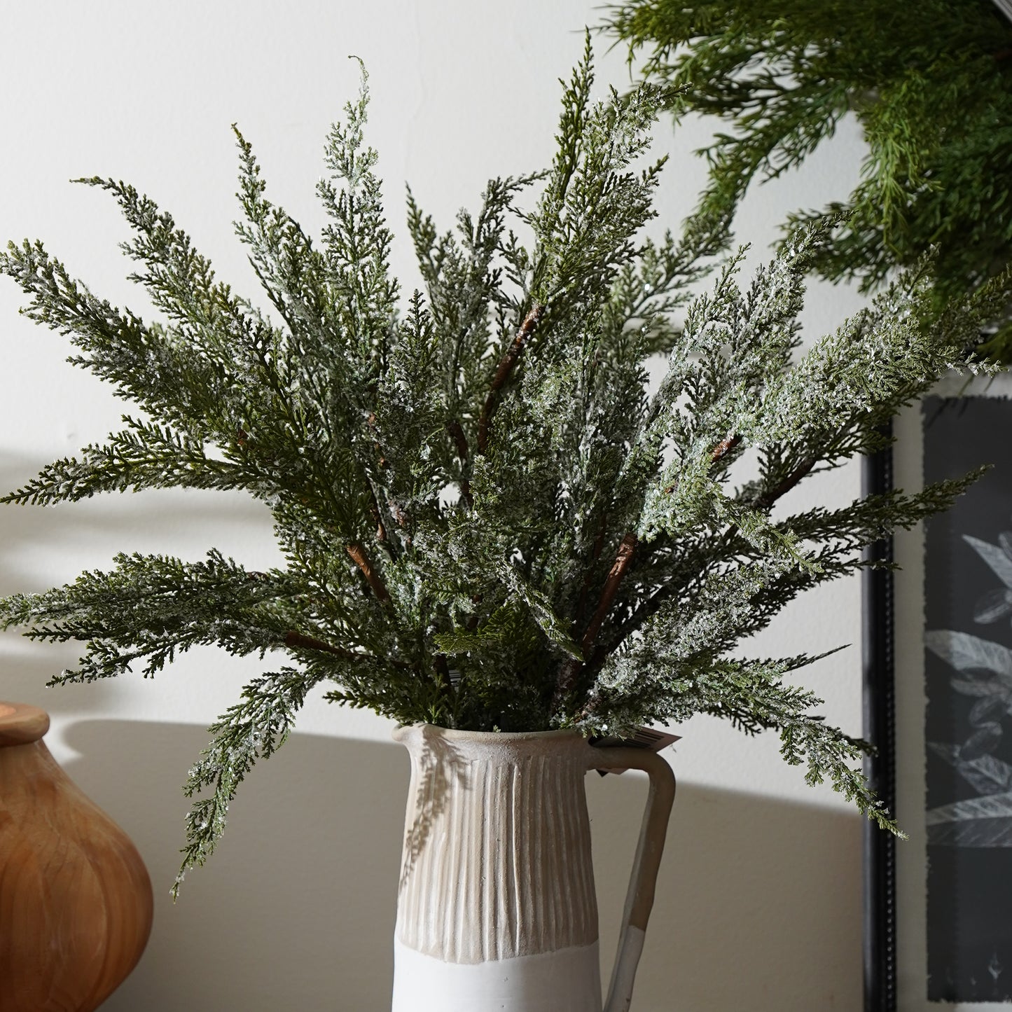 Real Touch Snowy Cedar Stem