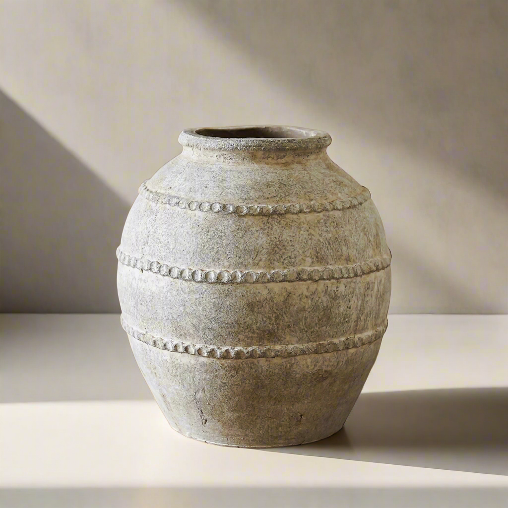 Antique Taupe Terra Cotta Vase