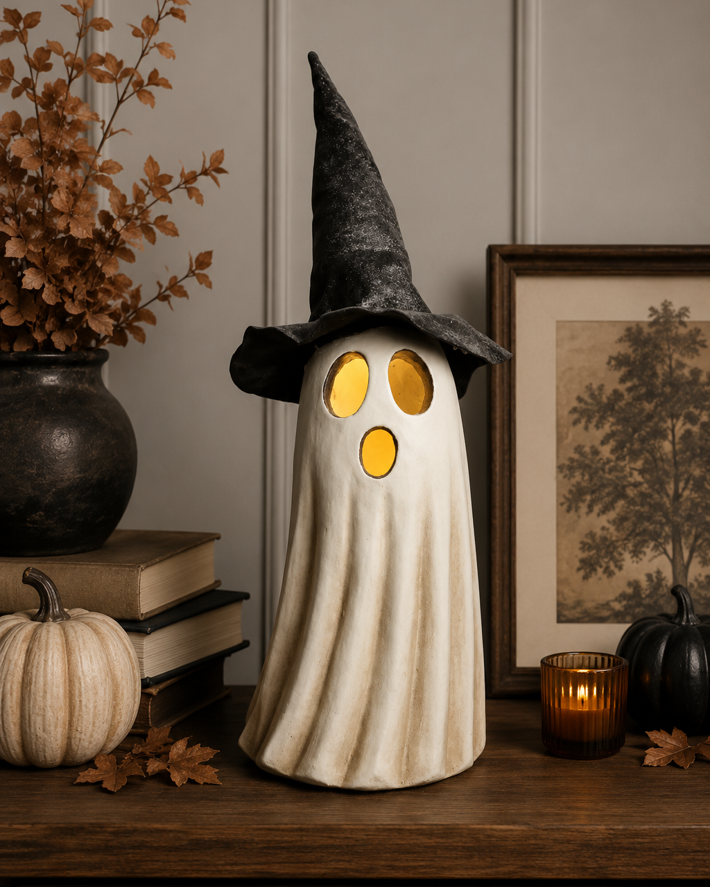 PRE ORDER | Witch Hat Ghost with LED Lights