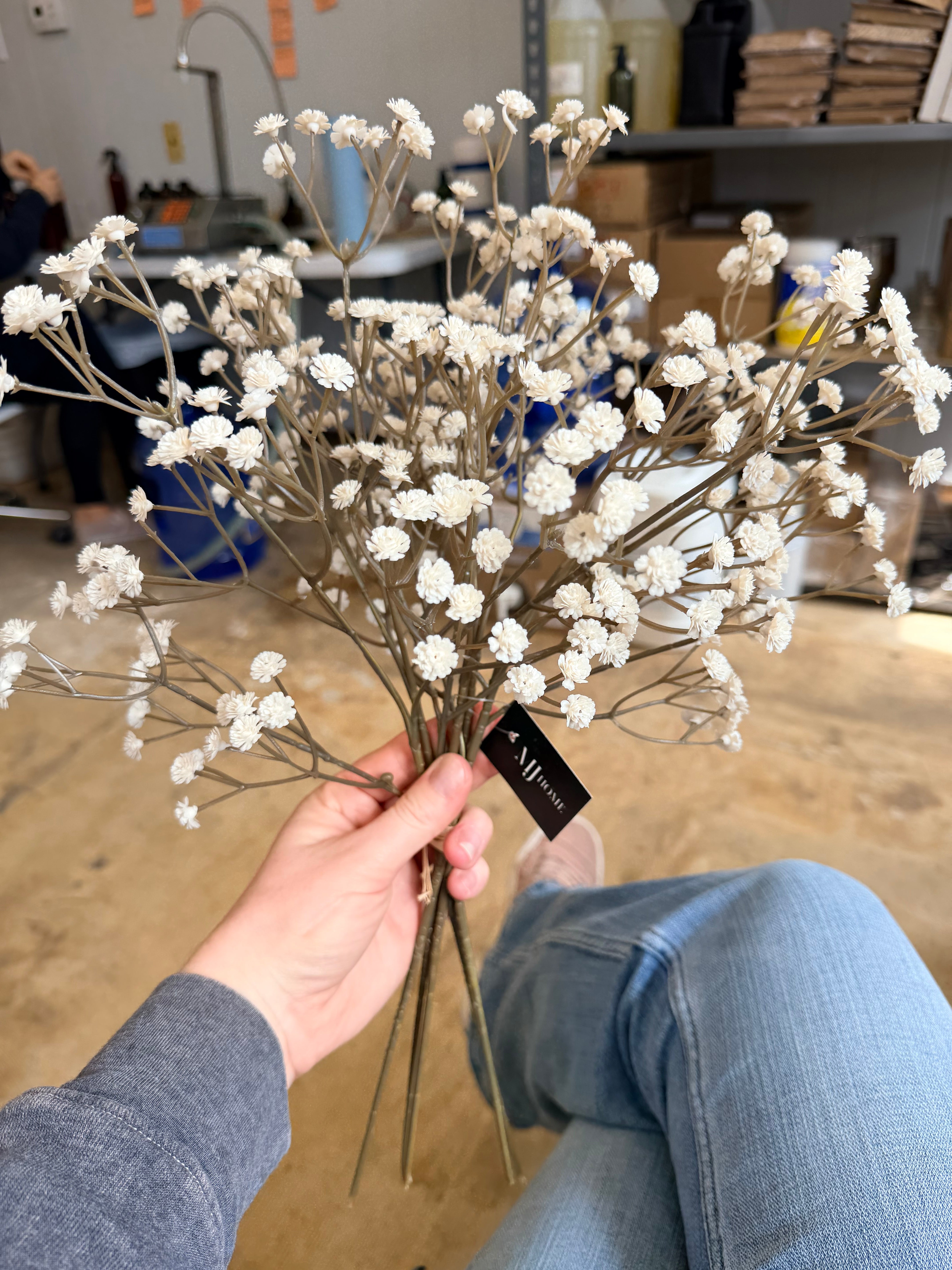 Ivory Real Touch Baby's Breath Bunch | Returning July