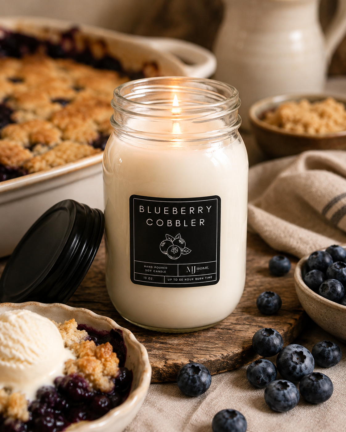 Blueberry Cobbler | Mason Jar Candle