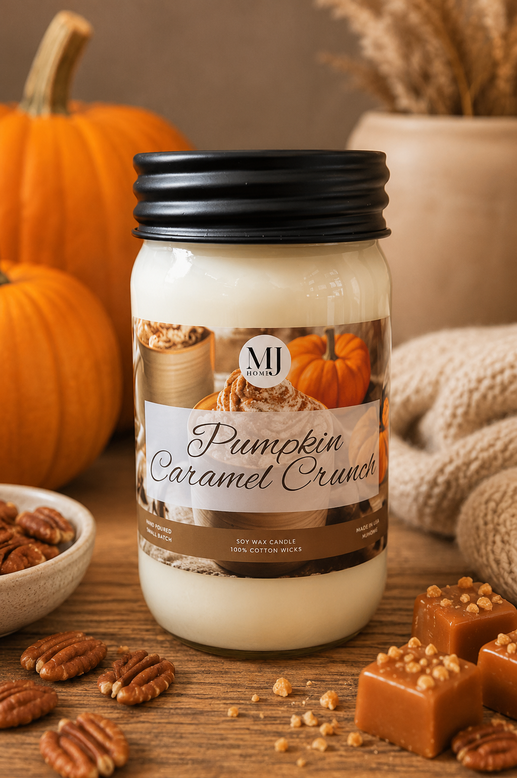 Pumpkin Caramel Crunch | Mason Jar Candle