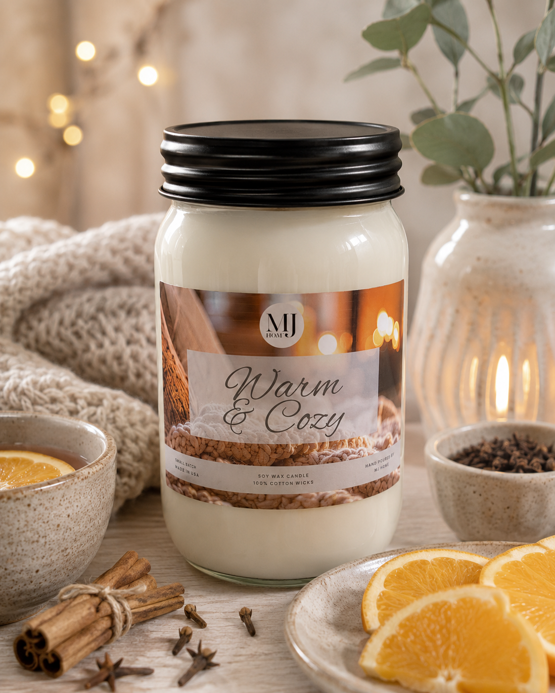 Warm + Cozy | Mason Jar Candle
