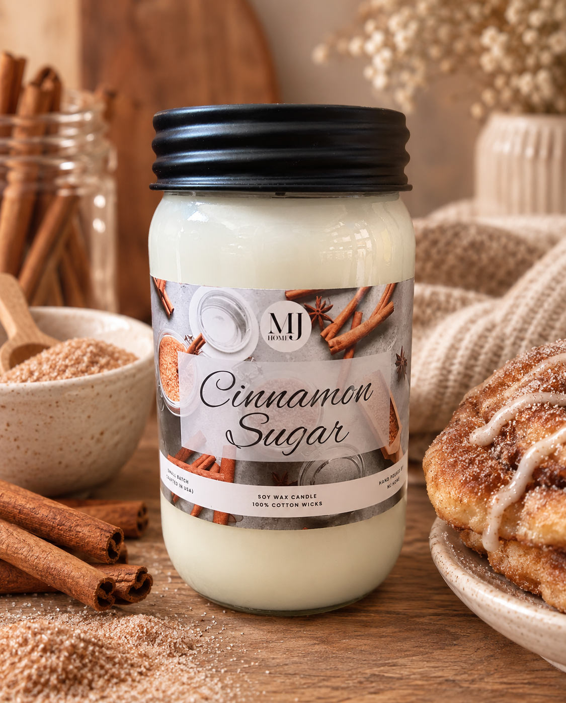 Cinnamon Sugar | Mason Jar Candle