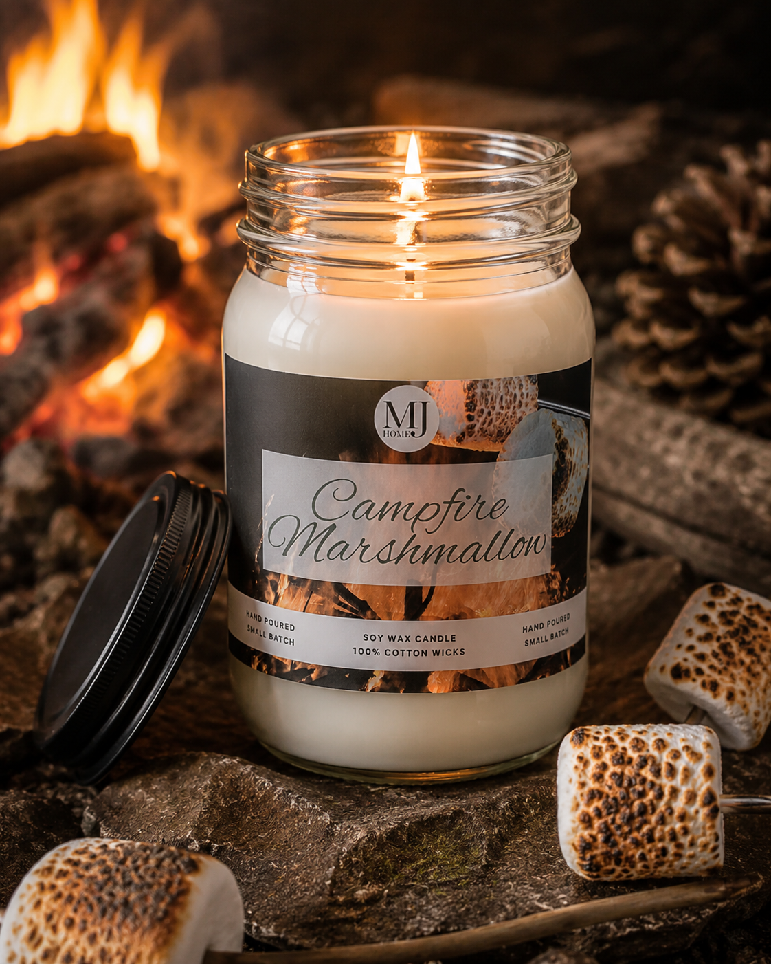 Campfire Marshmallow | Mason Jar Candle