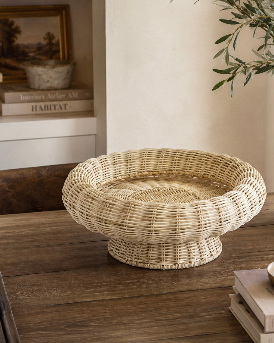 Ester Hand-Woven Rattan Pedestal