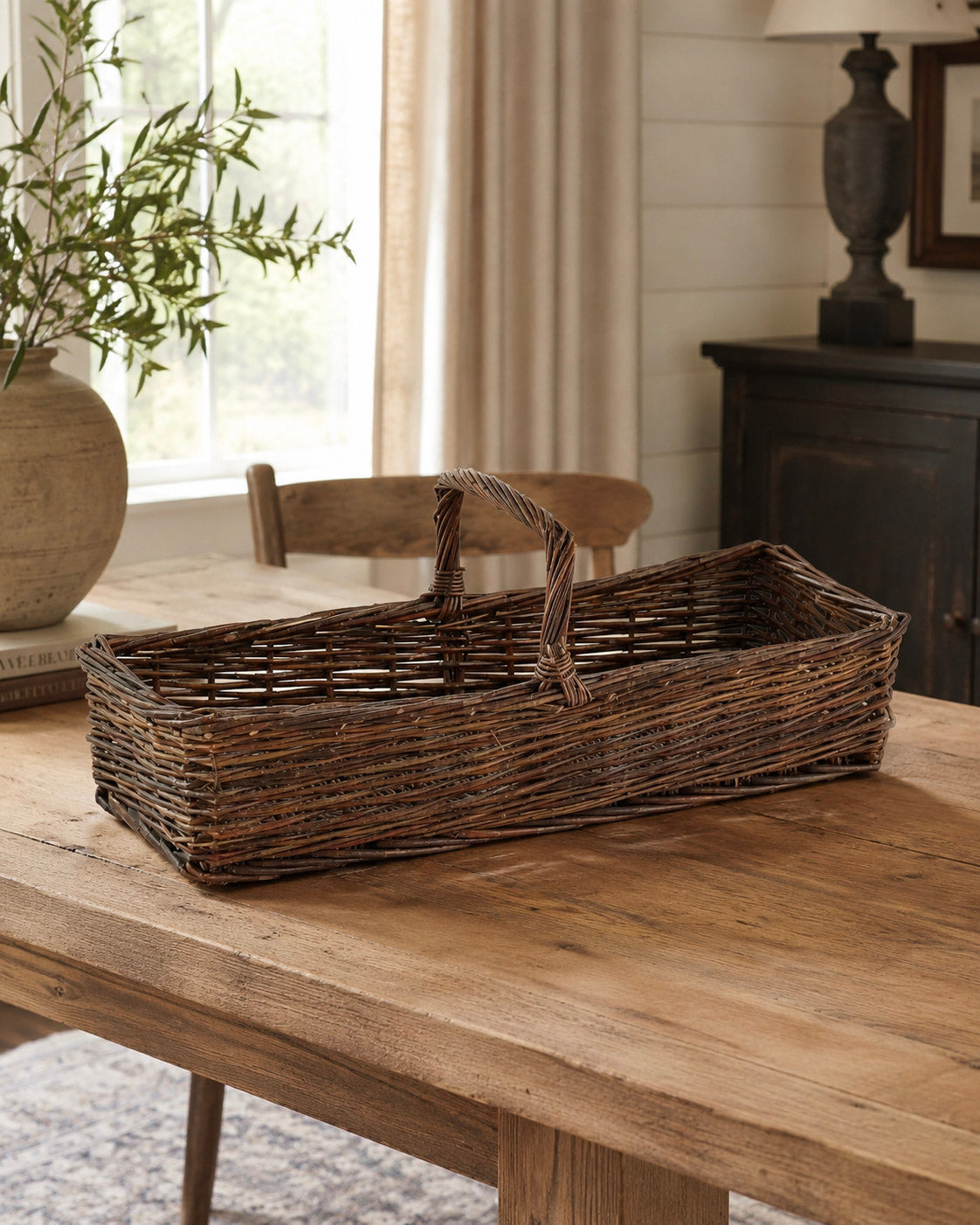 Hand-Woven Reed Basket