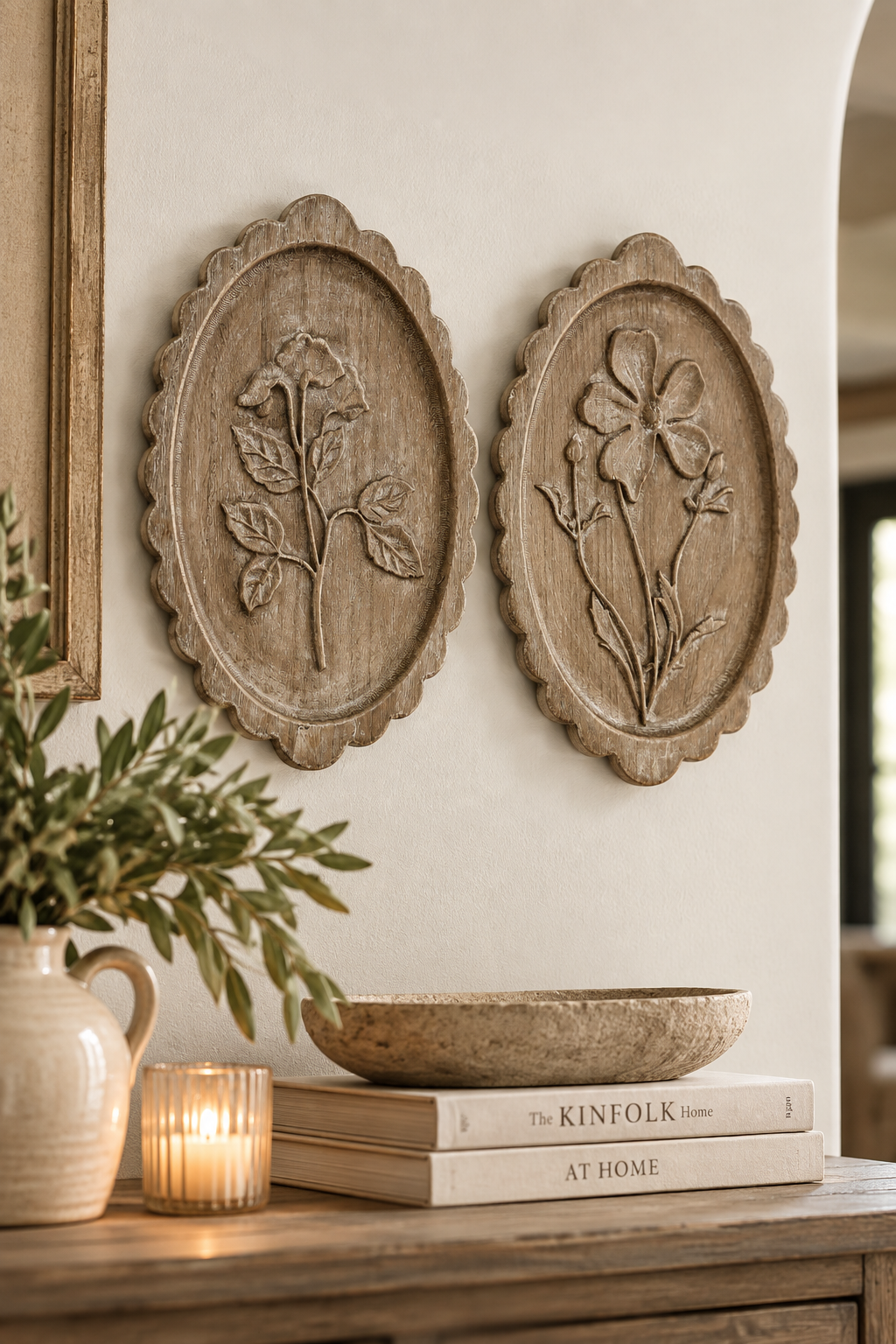 Scalloped Botanical Wall Accent