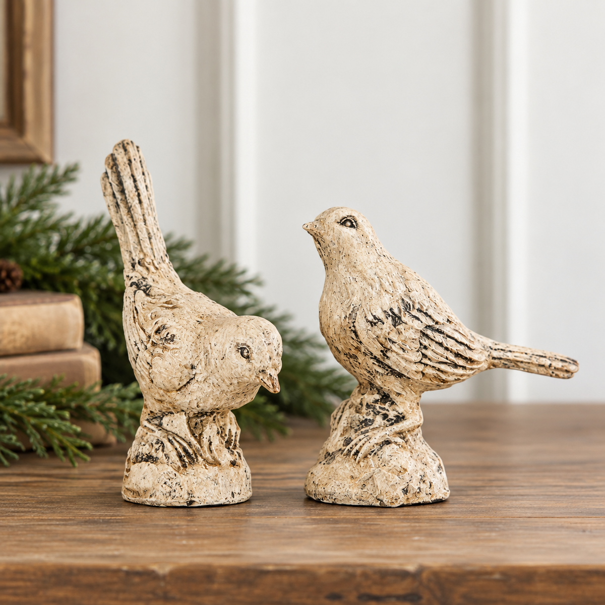 Antique Stone-Look Bird Set