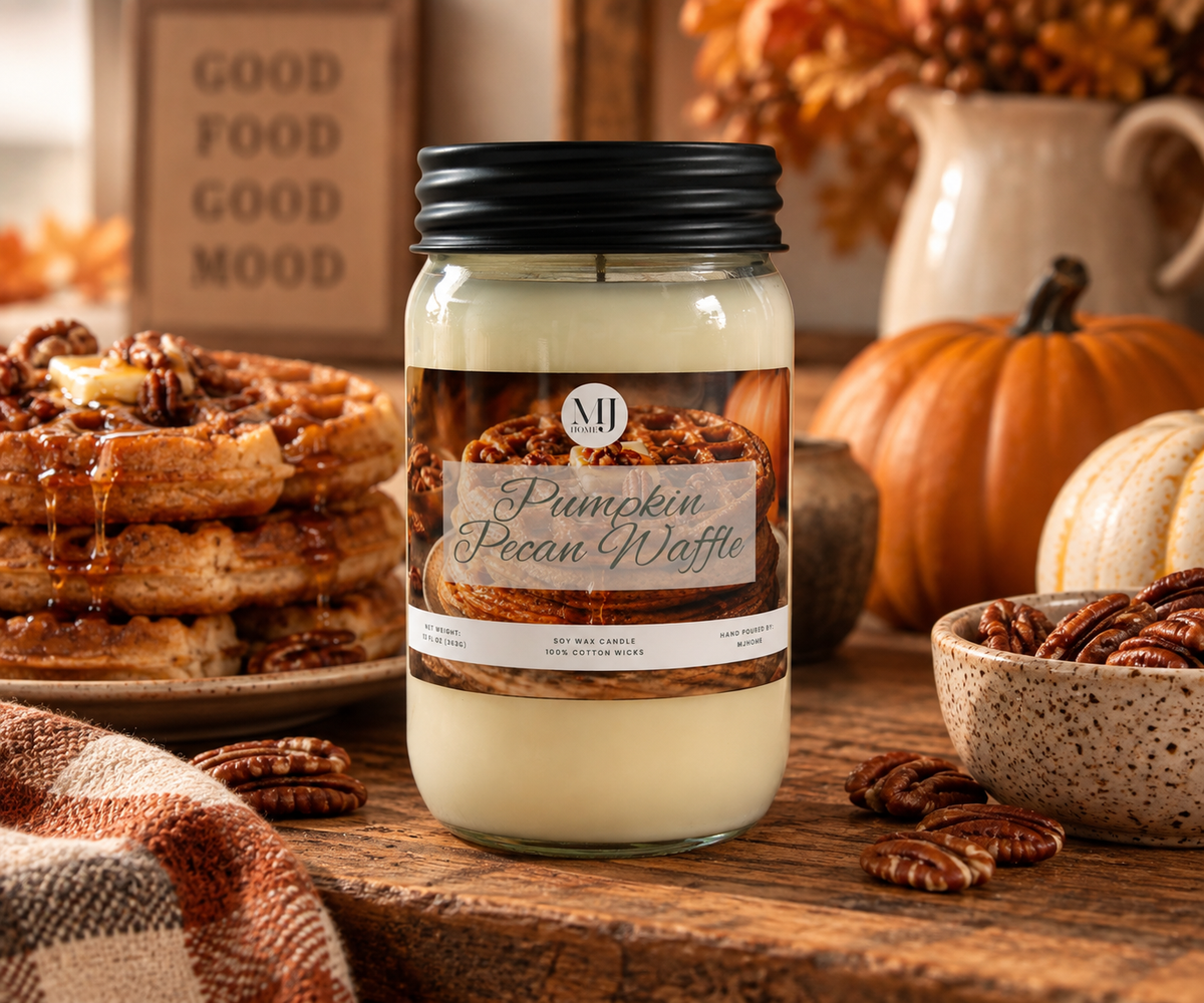 Pumpkin Pecan Waffles | Mason Jar Candle