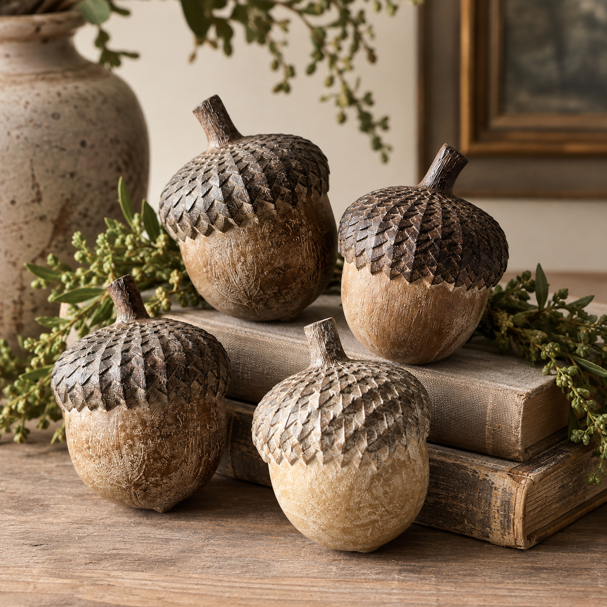 Weathered Woodland Acorns | Set of 4