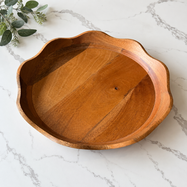 Jackson Mango Wood Scalloped Tray