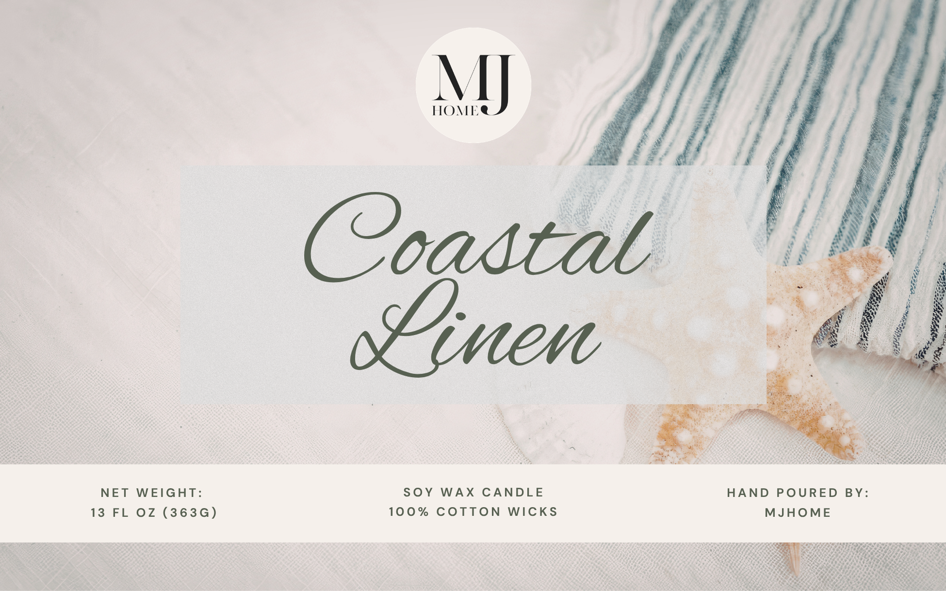 Coastal Linen | Mason Jar Soy Candle