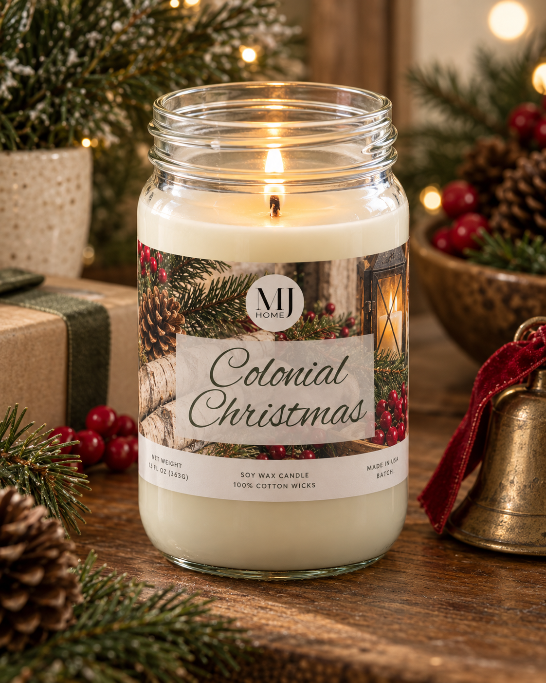 Colonial Christmas | Mason Jar Candle
