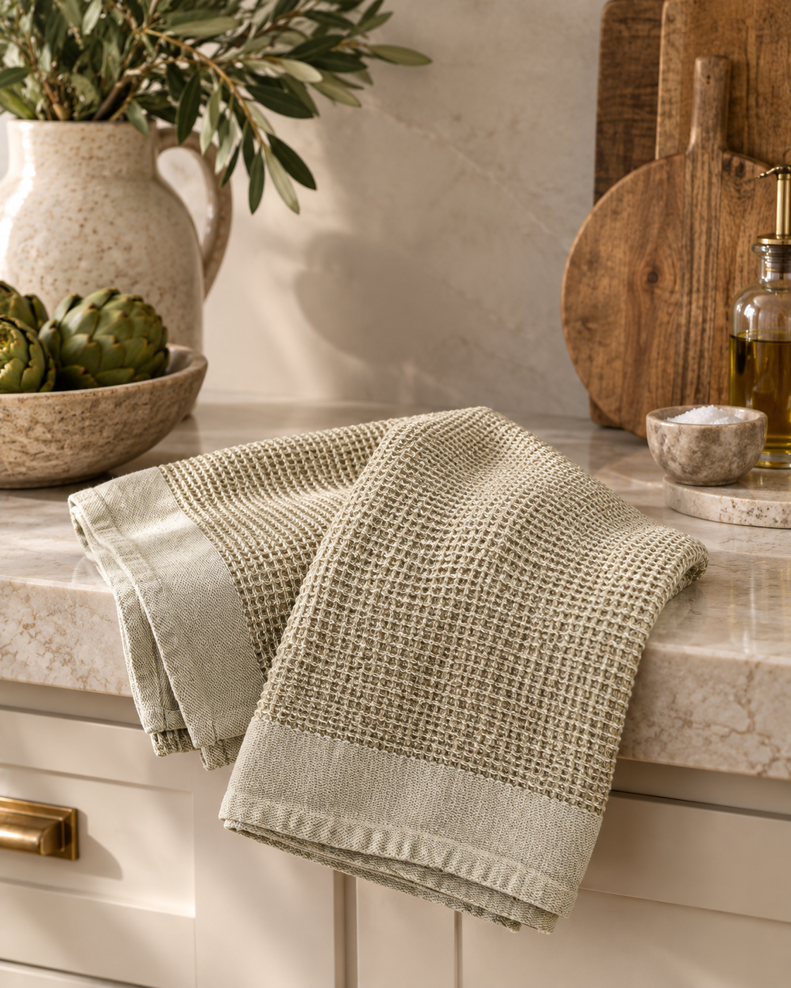 Natural Waffle Weave Towel Set