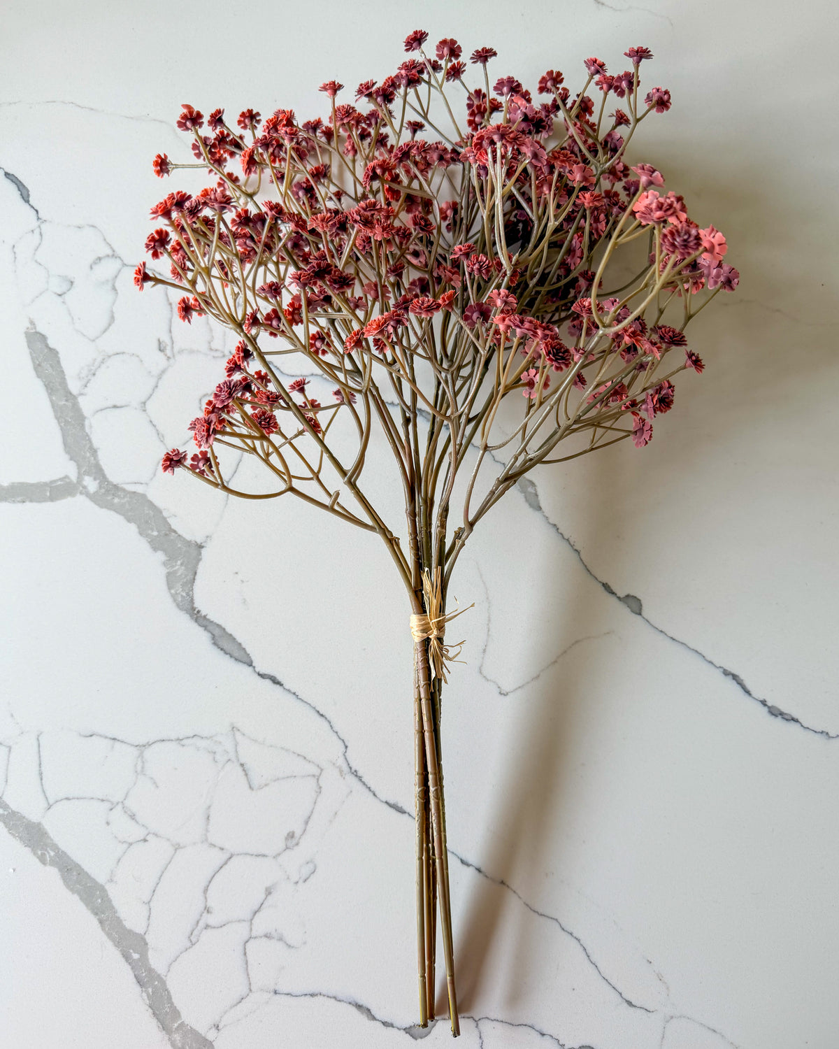 Real Touch Autumn Rose Baby’s Breath Bunch