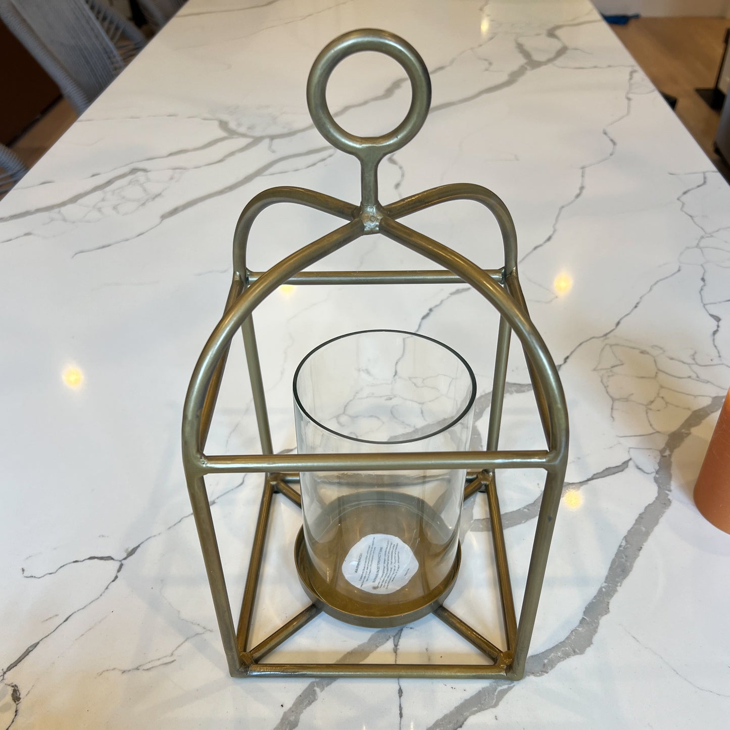 Brushed Gold Metal Lantern