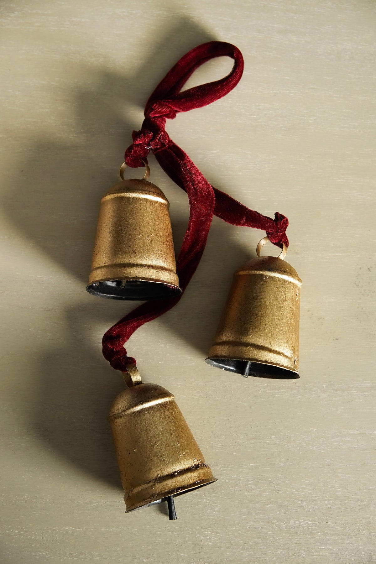 Burgundy Velvet Gold Bell Hanger