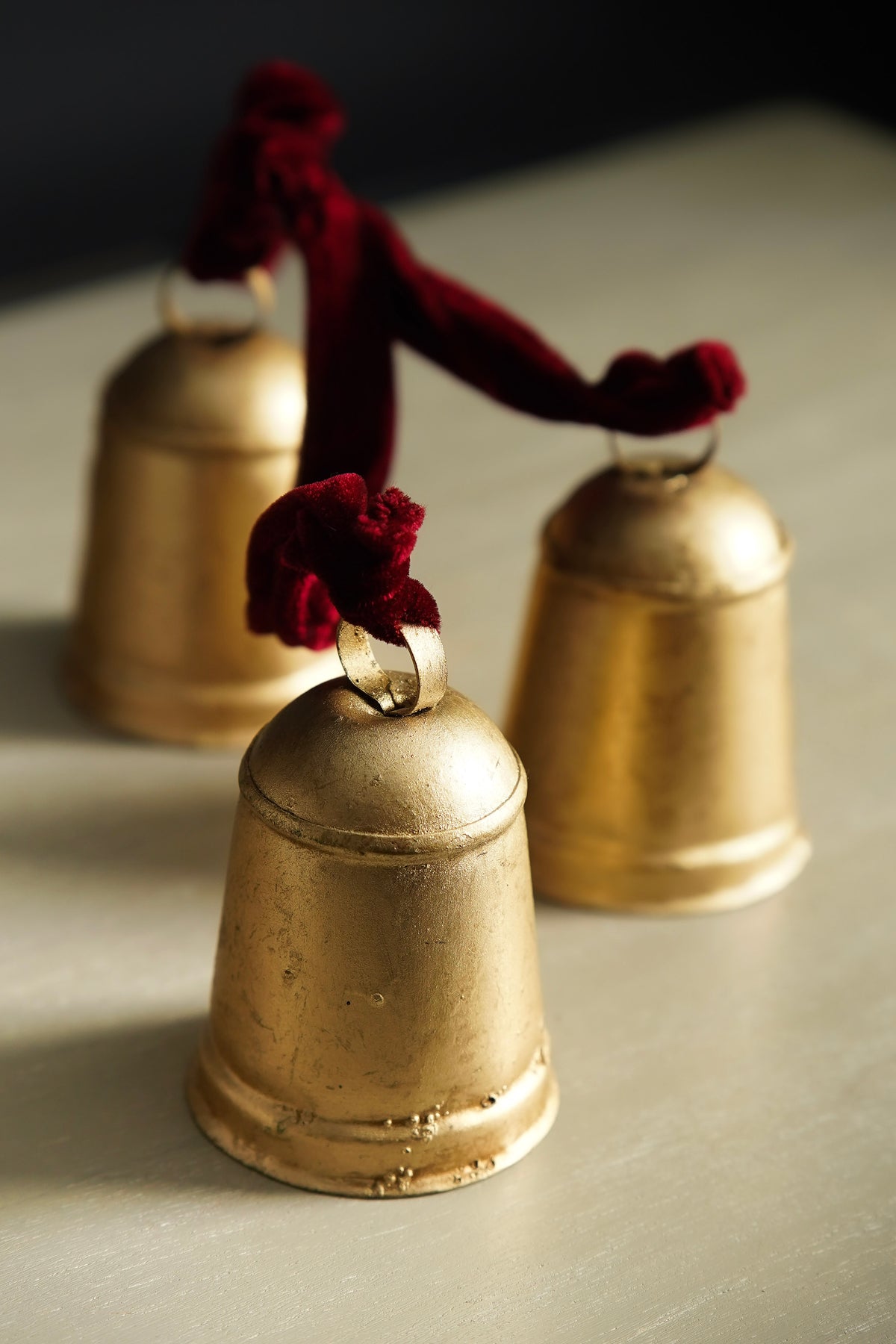 Burgundy Velvet Gold Bell Hanger