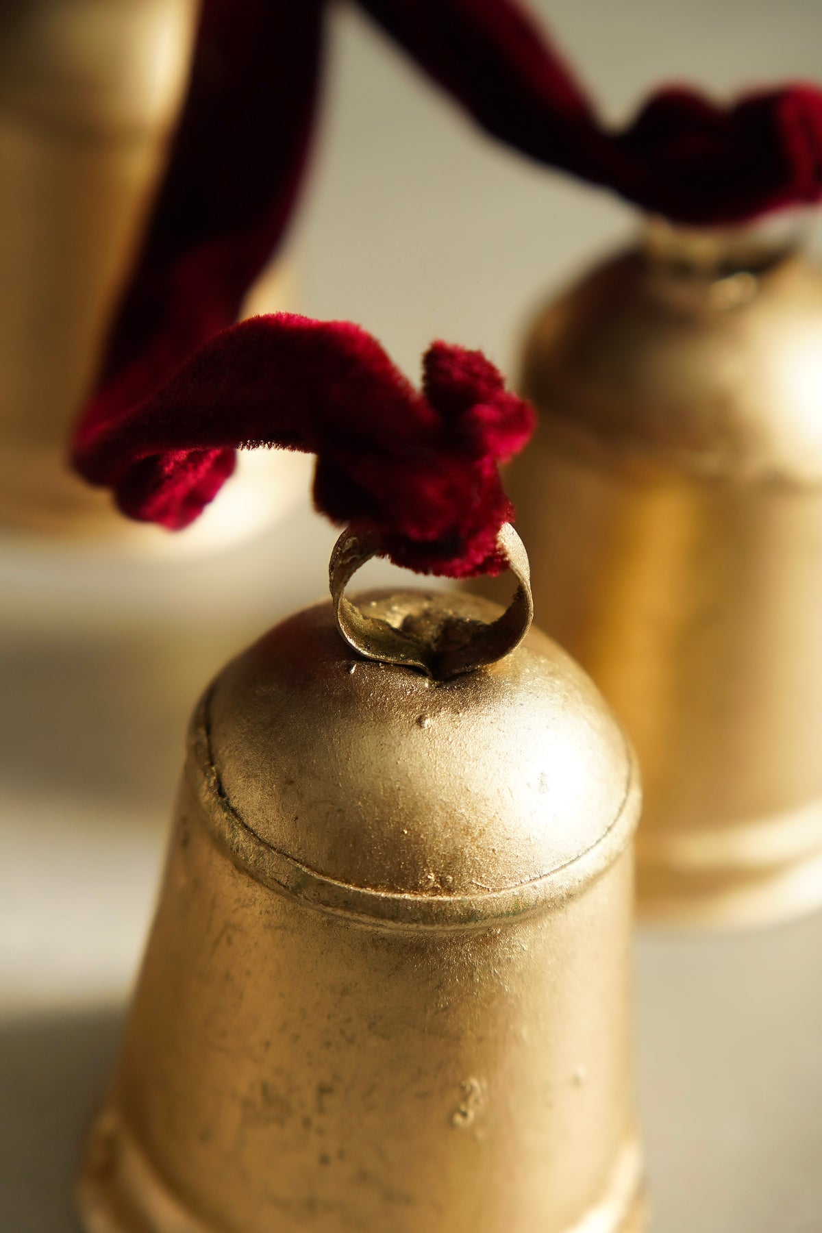 Burgundy Velvet Gold Bell Hanger