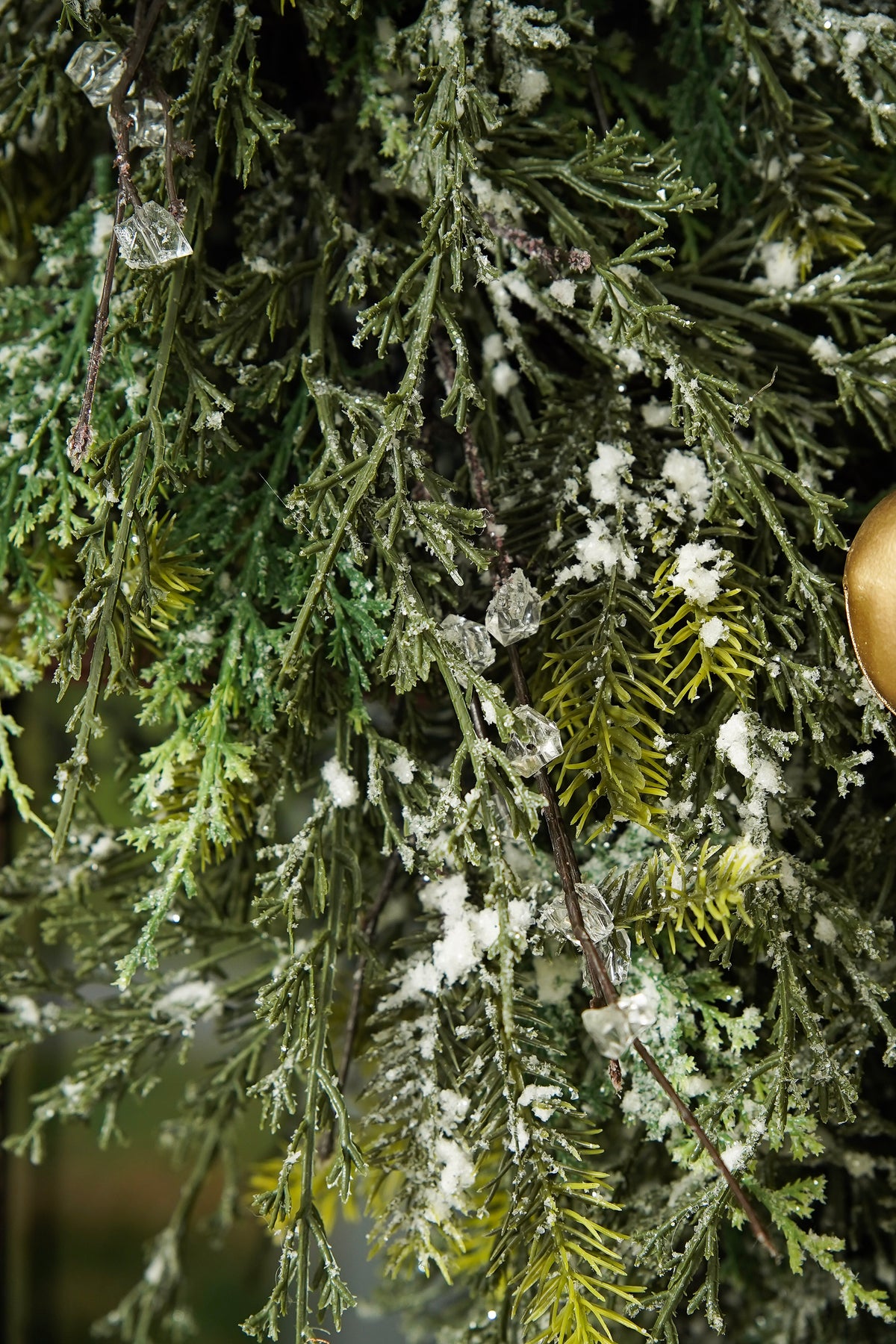Snow-Covered Cascading Evergreen Wreath