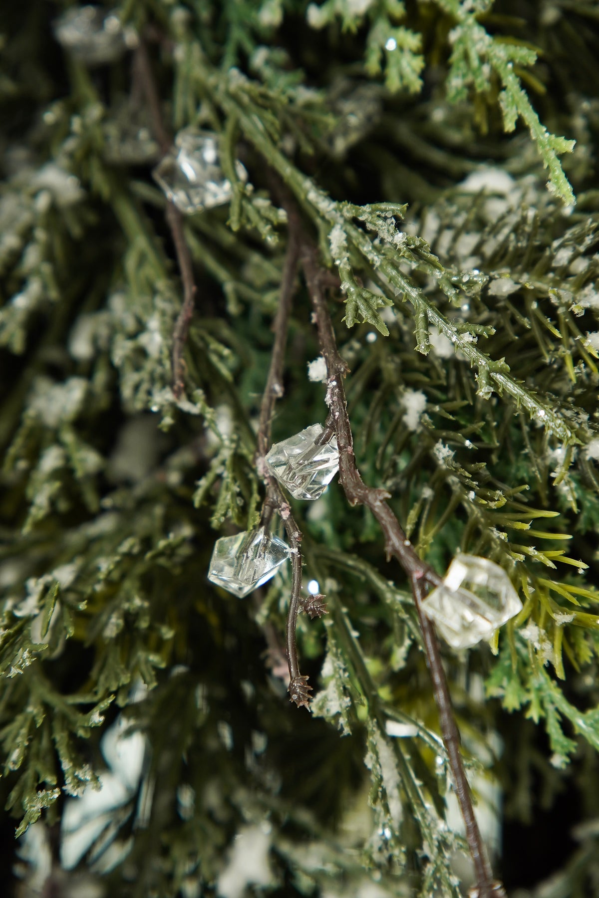 Snow-Covered Cascading Evergreen Wreath