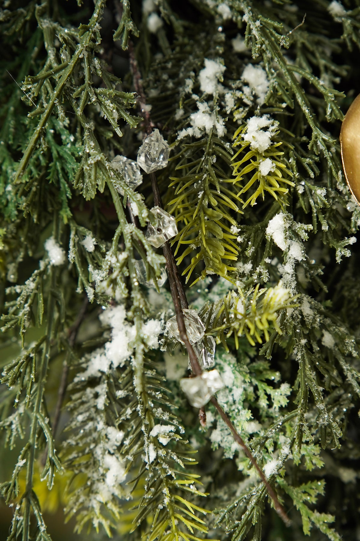 Snow-Covered Cascading Evergreen Wreath