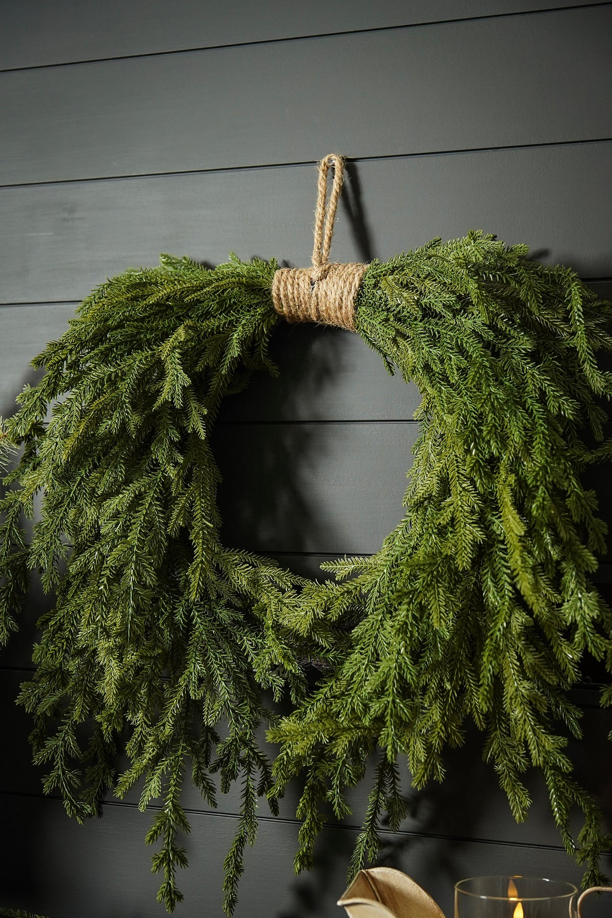 Soft-Touch Cascading Evergreen Wreath